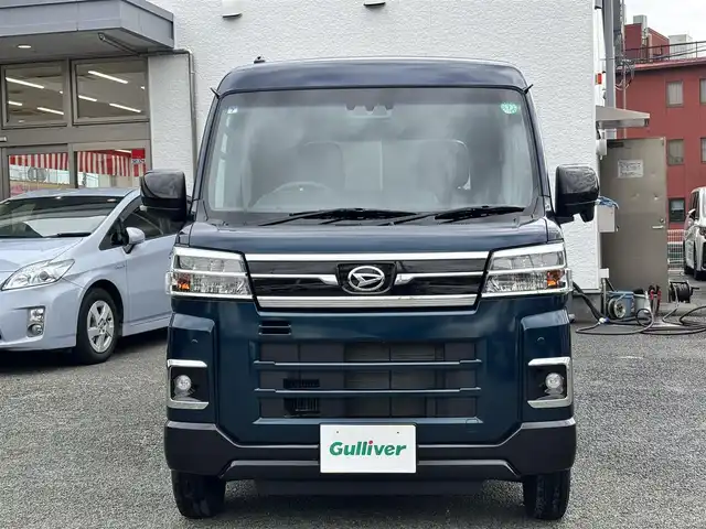 ダイハツ アトレー バン RS 熊本県 2024(令6)年 2.8万km レーザーブルークリスタルシャイン ワンオーナー/ターボ/社外ディスプレイオーディオ/【CD/AUX/AM/FM】/バックカメラ/両側パワースライドドア/クルーズコントロール/ステアリングスイッチ/アイドリングストップ/スマートアシスト/衝突軽減ブレーキ/横滑り防止/プッシュスタート/スマートキー/保証書/取扱説明書