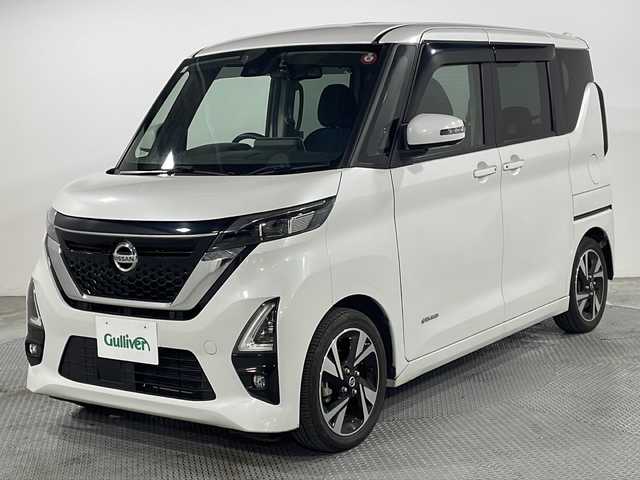 日産 ルークス HWS Gターボ プロパイロットED 広島県 2021(令3)年 0.6万km ホワイトパール 純正9型ナビ/アラウンドビューモニター/プロパイロット/両側ハンズフリーオートスライドドア/エマージェンシーブレーキ/車線逸脱抑制/ハイビームアシスト/フロント/バックソナー/誤発進抑制機能/電動パーキングブレーキ/オートブレーキホールド/LEDヘッドランプ/純正15インチAW/ステアリングスイッチ/ETC/ドライブレコーダー