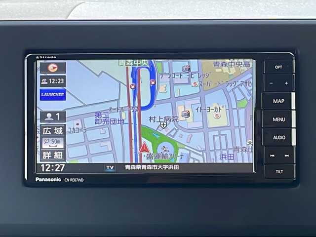 三菱 ｅＫクロススペース G プラスエディション 青森県 2021(令3)年 4.3万km アメジストブラック ・４WD/・社外フルセグナビTV/・AM/FM/Bluetooth/CD/DVD/・両側パワースライドドア/・アラウンドビューモニター/・前後コーナーセンサー/・レーンキープアシスト/・衝突軽減装置/・ダウンヒルアシスト/・ハンズフリーセンサー/・横滑り抑制装置/・社外ETC/・純正バイザー/・後席サンシェード/・後席送風機/・プッシュスタート/・アイドリングストップ/・純正AWサマータイヤ積込