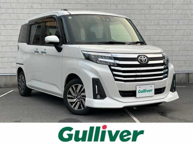 トヨタ ルーミー カスタムG 静岡県 2021(令3)年 3.5万km パールホワイトⅢ 純正ナビ/　（フルセグTV、Bluetooth、DVD、CD）/スマートアシスト/レーダークルーズコントロール/横滑り防止装置/前後コーナーセンサー/レーンキープアシスト/前席シートヒーター/バックカメラ/ビルトインETC/前後社外ドライブレコーダー/両側パワースライドドア/スマートキー/プッシュスタート/衝突被害軽減システム/純正14インチアルミホイール/LEDヘッドライト/保証書