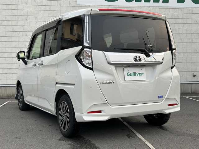 トヨタ ルーミー カスタムG 静岡県 2021(令3)年 3.5万km パールホワイトⅢ 純正ナビ/　（フルセグTV、Bluetooth、DVD、CD）/スマートアシスト/レーダークルーズコントロール/横滑り防止装置/前後コーナーセンサー/レーンキープアシスト/前席シートヒーター/バックカメラ/ビルトインETC/前後社外ドライブレコーダー/両側パワースライドドア/スマートキー/プッシュスタート/衝突被害軽減システム/純正14インチアルミホイール/LEDヘッドライト/保証書