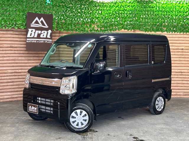 スズキ エブリイ JOINターボ 道央・札幌 2024(令6)年 0.4万km ブルーイッシュブラックパール3 【2507025515】/スズキデュアルカメラブレーキサポート　/４ＷＤ　/シートヒーター　/ハイルーフ　/ターボ　/両側スライドドア　/レーンキープアシスト　/コーナーセンサー　/アイドリングストップ　/ＬＥＤヘッドライト　/ＵＳＢ端子