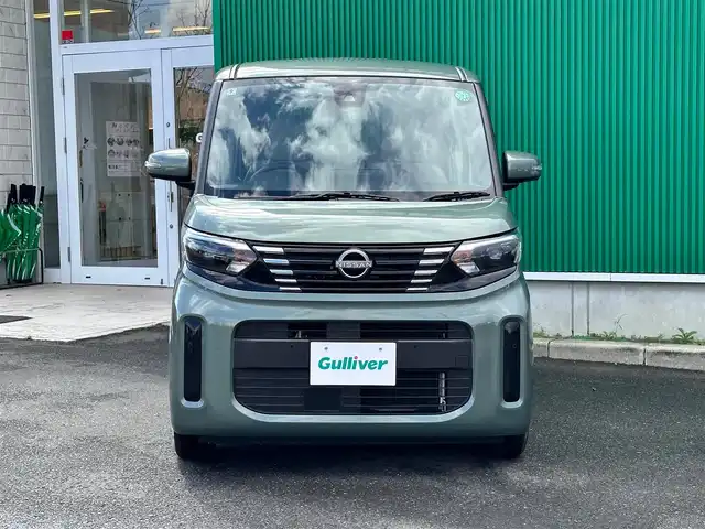 日産 ルークス X 宮城県 2024(令6)年 0.2万km 緑 インテリジェントエマージェンシーブレーキ/踏み間違い衝突防止アシスト/インテリジェントLI（車線逸脱防止支援システム）/LDW（車線逸脱警報）/インテリジェントFCW（前方衝突予測警報）/インテリジェントDA（ふらつき警報）/標識検知機能/インテリジェントアラウンドビューモニター/純正9インチナビ（MM223D-L）/・Bluetooth/・フルセグTV/ビルトインETC/ドライブレコーダー/ハンズフリーパワースライドドア/ステアリングスイッチ/LEDヘッドランプ/オートライト/スマートキー＆プッシュスタート/電動格納ミラー/純正フロアマット/W/サイド/カーテンエアバッグ