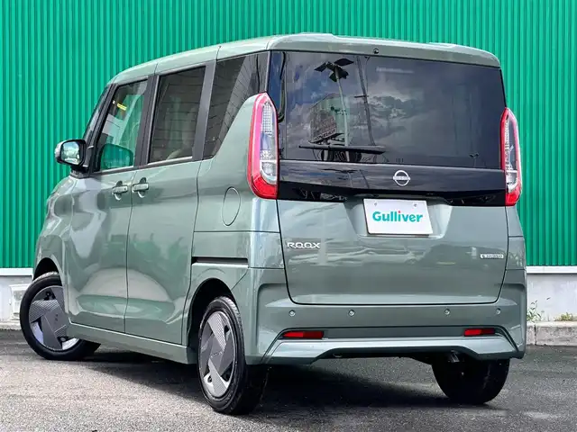 日産 ルークス X 宮城県 2024(令6)年 0.2万km 緑 インテリジェントエマージェンシーブレーキ/踏み間違い衝突防止アシスト/インテリジェントLI（車線逸脱防止支援システム）/LDW（車線逸脱警報）/インテリジェントFCW（前方衝突予測警報）/インテリジェントDA（ふらつき警報）/標識検知機能/インテリジェントアラウンドビューモニター/純正9インチナビ（MM223D-L）/・Bluetooth/・フルセグTV/ビルトインETC/ドライブレコーダー/ハンズフリーパワースライドドア/ステアリングスイッチ/LEDヘッドランプ/オートライト/スマートキー＆プッシュスタート/電動格納ミラー/純正フロアマット/W/サイド/カーテンエアバッグ