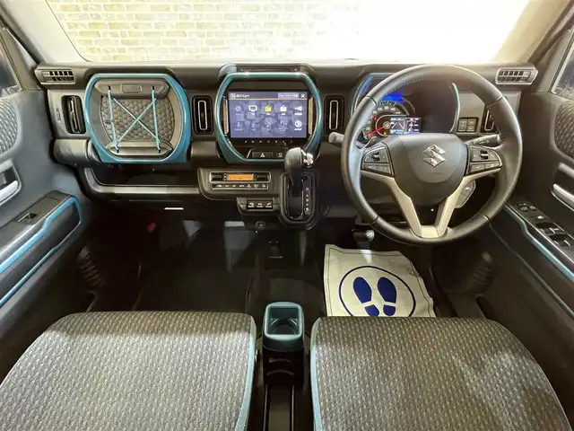 スズキ ハスラー HYBRID X ターボ 岩手県 2020(令2)年 9.7万km デニムブルー ガンメタリック 2トーン ワンオーナー/４WD/パドルシフト/ターボ/全周囲カメラ/デュアルカメラブレーキサポート/レーンアシスト/グリップコントロール/ヒルディセントコントロール/スノーモード/コーナーセンサー/アイドリングストップ/クルーズコントロール/横滑り防止装置/オートライト/シートヒーター/ステアリングスイッチ/純正ナビ/純正１５インチアルミホイール/純正フロアマット/助手席アンダーボックス