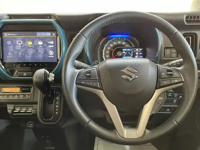 スズキ ハスラー HYBRID X ターボ 岩手県 2020(令2)年 9.7万km デニムブルー ガンメタリック 2トーン ワンオーナー/４WD/パドルシフト/ターボ/全周囲カメラ/デュアルカメラブレーキサポート/レーンアシスト/グリップコントロール/ヒルディセントコントロール/スノーモード/コーナーセンサー/アイドリングストップ/クルーズコントロール/横滑り防止装置/オートライト/シートヒーター/ステアリングスイッチ/純正ナビ/純正１５インチアルミホイール/純正フロアマット/助手席アンダーボックス