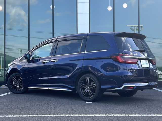 ホンダ オデッセイ ハイブリッド e:HEVアブソルート EX 福岡県 2021(令3)年 3.2万km オブシダンブルーパール ワンオーナー/本革レザーシート/純正メモリナビ/VXU-217DYi/HDMI接続/DVD/CD再生/SD再生/BT接続/ＢＳＭ/３６０°モニター/レーダークルーズコントロール/両側パワースライドドア/シートヒーター/パワーバックドア/ＥＴＣ２．０/カーテンエアバック