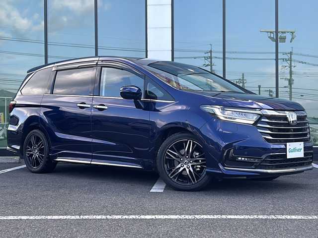 ホンダ オデッセイ ハイブリッド e:HEVアブソルート EX 福岡県 2021(令3)年 3.2万km オブシダンブルーパール ワンオーナー/本革レザーシート/純正メモリナビ/VXU-217DYi/HDMI接続/DVD/CD再生/SD再生/BT接続/ＢＳＭ/３６０°モニター/レーダークルーズコントロール/両側パワースライドドア/シートヒーター/パワーバックドア/ＥＴＣ２．０/カーテンエアバック
