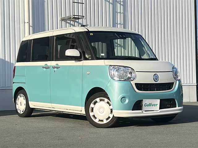 ダイハツ ムーヴ キャンバス X LTD SA Ⅲ 三重県 2018(平30)年 3万km パールホワイトⅢ/ファインミントメタリック 2トーン 社外７型ナビ/フルセグＴＶ/両側パワースライドドア/ＥＴＣ/アイドリングストップ/オートライト/オートハイビーム/スマートアシストIII/Bluetooth.CD.DVD再生/ヘッドライトレベライザー/USB入力/電動格納ミラー/禁煙車