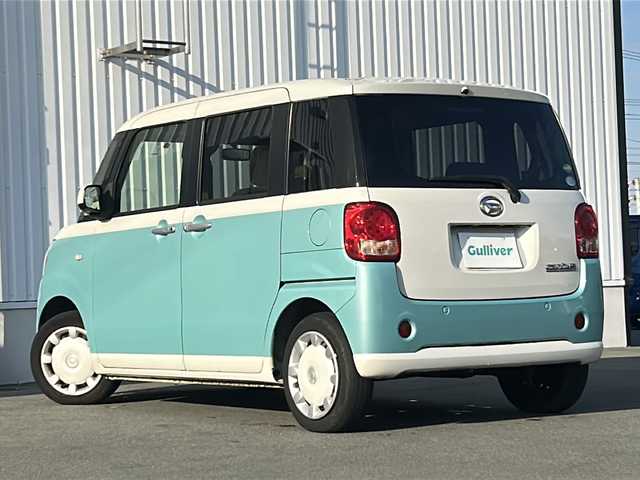 ダイハツ ムーヴ キャンバス X LTD SA Ⅲ 三重県 2018(平30)年 3万km パールホワイトⅢ/ファインミントメタリック 2トーン 社外７型ナビ/フルセグＴＶ/両側パワースライドドア/ＥＴＣ/アイドリングストップ/オートライト/オートハイビーム/スマートアシストIII/Bluetooth.CD.DVD再生/ヘッドライトレベライザー/USB入力/電動格納ミラー/禁煙車