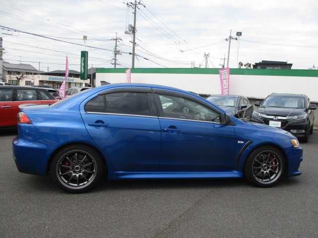 三菱 ランサー GSR エボリューションⅩ 岡山県 2011(平23)年 11.5万km 青Ⅱ ワンオーナー/純正HDDナビ/フルセグテレビ/DVD再生可能/Rockford/RECAROハーフレザーシート/RAYS18AW/社外サスローダウン/ターボ計/クルーズコントロール/オートライト/ETC/4WD/スマートキー2個