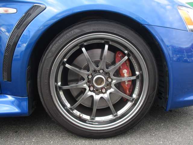 三菱 ランサー GSR エボリューションⅩ 岡山県 2011(平23)年 11.5万km 青Ⅱ ワンオーナー/純正HDDナビ/フルセグテレビ/DVD再生可能/Rockford/RECAROハーフレザーシート/RAYS18AW/社外サスローダウン/ターボ計/クルーズコントロール/オートライト/ETC/4WD/スマートキー2個