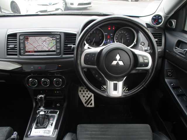 三菱 ランサー GSR エボリューションⅩ 岡山県 2011(平23)年 11.5万km 青Ⅱ ワンオーナー/純正HDDナビ/フルセグテレビ/DVD再生可能/Rockford/RECAROハーフレザーシート/RAYS18AW/社外サスローダウン/ターボ計/クルーズコントロール/オートライト/ETC/4WD/スマートキー2個