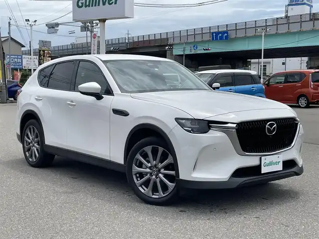 マツダ ＣＸ－６０ XD Lパッケージ 石川県 2023(令5)年 3.5万km ロジウムホワイトプレミアムメタリック ディーゼルターボ/純正ナビ/フルセグTV/全方位モニター/パワーバックドア/LEDヘッドライト/ETC/レザーシート/シートヒーター/ハンドルヒーター/レーダークルーズ/衝突軽減ブレーキ/純正アルミホイール/スマートキー/ワイヤレス充電/スペアキー