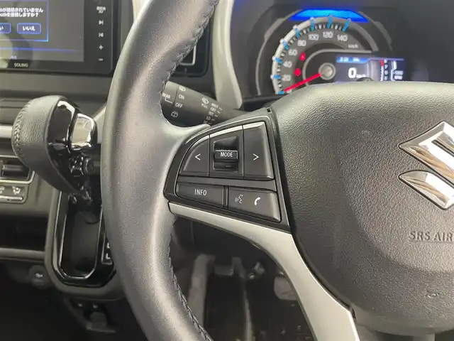 スズキ ハスラー HYBRID X 滋賀県 2021(令3)年 5.2万km ブルーイッシュブラックパール3 純正ナビ/Bluetooth/CD/DVD/USB/全方位モニター/ETC/前後ドライブレコーダー/セーフティサポート/・デュアルカメラブレーキサポート/・誤発進抑制機能/・車線逸脱警報機能/・ふらつき警報機能/・先行車発進お知らせ機能/・ハイビームアシスト/・標識認識機能/・後退時ブレーキサポート/・後方誤発進抑制機能/LEDヘッドライト/オートライト/D/N席シートヒーター /プッシュスタート /スマートキー/スペアキー