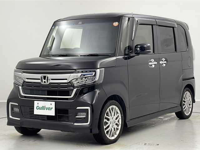 ホンダ Ｎ ＢＯＸ L ターボ 茨城県 2021(令3)年 5.7万km クリスタルブラックパール 純正８型ナビ　バックモニター　フルセグＴＶ　衝突軽減ブレーキ　両側電動スライドドア　ＬＥＤライト　シートヒーター　コーナーセンサー　ビルトインＥＴＣ　横滑り防止装置　スマートキー　純正アルミホイール