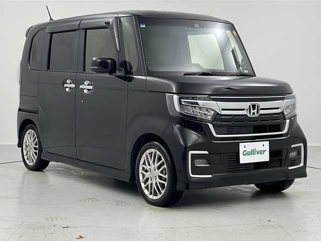 ホンダ Ｎ ＢＯＸ L ターボ 茨城県 2021(令3)年 5.7万km クリスタルブラックパール 純正８型ナビ　バックモニター　フルセグＴＶ　衝突軽減ブレーキ　両側電動スライドドア　ＬＥＤライト　シートヒーター　コーナーセンサー　ビルトインＥＴＣ　横滑り防止装置　スマートキー　純正アルミホイール
