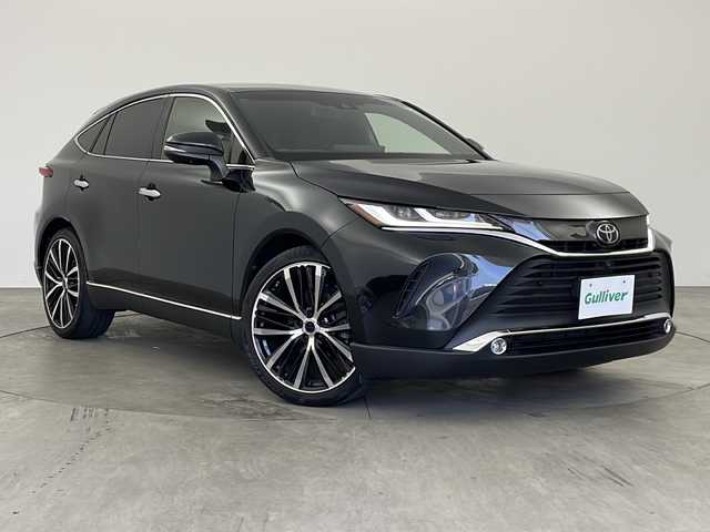 トヨタ ハリアー Z レザーパッケージ 兵庫県 2020(令2)年 3万km プレシャスブラックパール ・12.3インチT-Connectナビ/TV/BT/USB/Miracast/・JBLサウンドシステム/・パノラミックビューモニター/・デジタルインナーミラー/・Toyota Safety Sense/・プリクラッシュセーフティ/・レーントレーシングアシスト/・レーダークルーズコントロール/・アダプティブハイビームアシスト/・ロードサインアシスト/・クリアランスソナー/・ヘッドアップディスプレイ/・オートマチックハイビーム/・レザーシート/・運転席メモリ機能付き前席パワーシート/・前席シートヒーター/・前席エアシート/・ステアリングヒーター/・パワーバックドア/・社外２１インチアルミホイール/・LEDライト/・スマートキー/・ローダウン/・ドアミラーヒーター