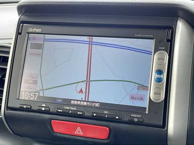 ホンダ Ｎ ＢＯＸ G Lパッケージ 徳島県 2014(平26)年 9.2万km プレミアムホワイトパール 社外7型ナビ　VXM-145VSi/（ラジオ/DISC/BT/SD/ワンセグ）/バックカメラ/両側イージークローザードア/純正14インチアルミホイール/純正フロアマット/ETC/アイドリングストップ/プッシュスタート/運転席ハイトアジャスター/ヘッドランプレベライザー/プラズマクラスター搭載オートエアコン/スマートキー/スペアキー/横滑り防止装置