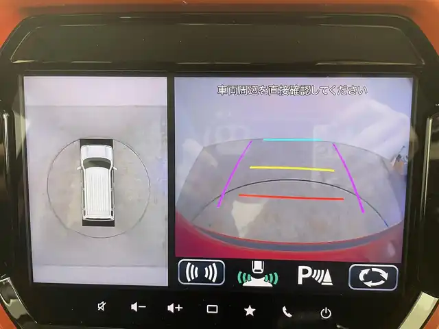 スズキ ハスラー HYBRID X 群馬県 2020(令2)年 5.7万km バーミリオンオレンジ/ガンメタリック2トーン スズキコネクトナビ　全方位モニター　ＬＥＤ　ハイビームアシスト　シートヒーター　純正１５インチＡＷ　ステアリングリモコン　純正フロアマット　ＥＴＣ２．０　ドライブレコーダー　スマートキー　禁煙車