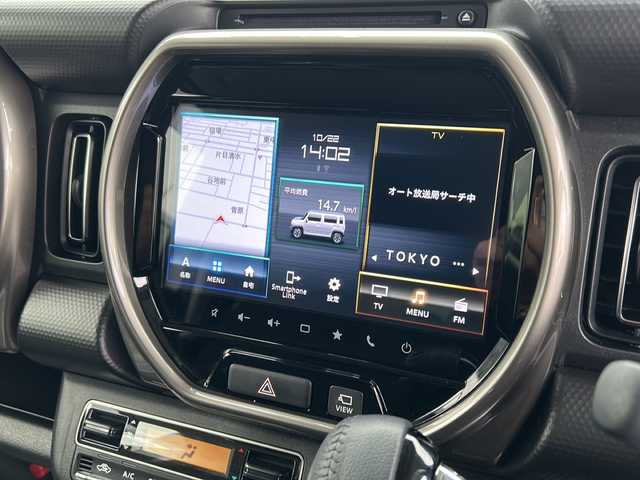 スズキ ハスラー Jスタイル Ⅱ ターボ 福島県 2023(令5)年 1.1万km シフォンアイボリーメタリック/ウッディブラウン2トーンルーフ /禁煙車　//純正９型ナビ　//全周囲カメラ　//ＥＴＣ　//フルセグ　//ドラレコ　//衝突軽減装置　//レーダークルーズ　//スマートキー　//前席シートヒーター　//パドルシフト　//オートライト　//オートエアコン　//クリアランスソナー