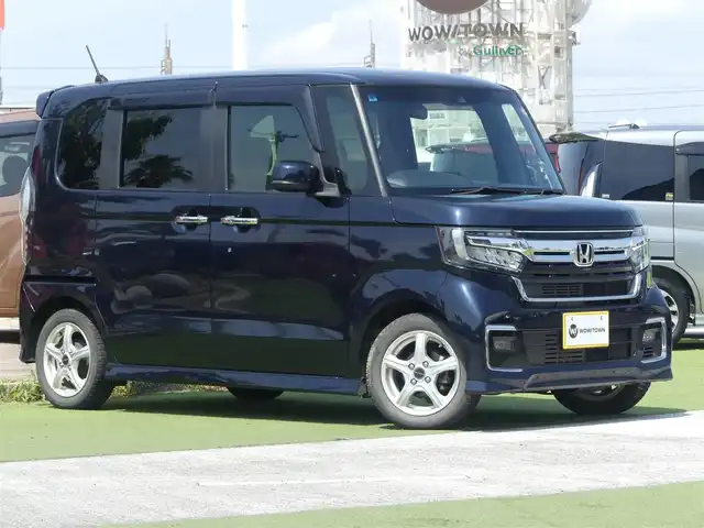 ホンダ Ｎ ＢＯＸ カスタム L 千葉県 2021(令3)年 5.4万km ミッドナイトブルービームM ホンダセンシング/・衝突軽減ブレーキ（CMBS）/・車線維持支援システム（LKAS）/・アダプティブクルーズコントロール（ACC）/・後方誤発進抑制機能/・誤発進抑制機能/左パワースライドドア/右イージークローザードア/純正メモリーナビ/地デジTV/【DVD/CD再生機能　Bluetooth接続】/バックカメラ/ETC/LEDヘッドライト/フォグライト/ウインカーミラー/リアコーナーセンサー/社外14インチアルミホイル/サイド/カーテンエアバッグ/スマートキー