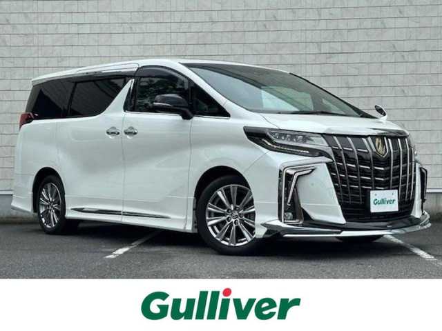 トヨタ アルファード S タイプゴールドⅢ 大阪府 2022(令4)年 2.7万km ホワイトパールクリスタルシャイン ダブルサンルーフ/モデリスタエアロ(イルミ付き)/ブラインドスポットモニター/純正９インチディスプレイオーディオ(ナビ機能なし）/バックカメラ/三眼LEDヘッドライト/両側パワースライドドア/トヨタセーフティセンス/ハーフレザーシート/オットマンチェア/電動リアゲート/前後ドライブレコーダー/ビルトインETC/純正アルミホイール/ドアバイザー