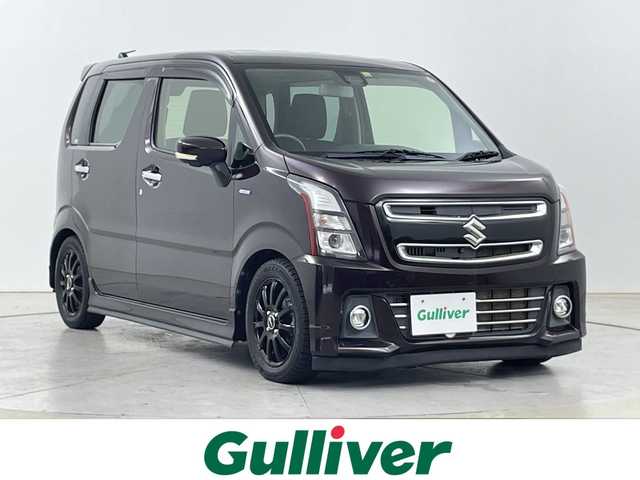 スズキ ワゴンＲ スティングレー HYBRID X 道央・札幌 2017(平29)年 5.7万km ムーンライトバイオレットPM ・４WD/ハイブリット/・デュアルカメラブレーキサポートな/・衝突被害軽減ブレーキ/誤発進抑制機能/・後退時ブレーキサポート/・ケンウッド8インチナビ/・Bluetooth/フルセグ/・全方位カメラ/バックカメラ/・シートヒーター/・ダウンサス/・LEDライト/オートハイビーム/・HUD