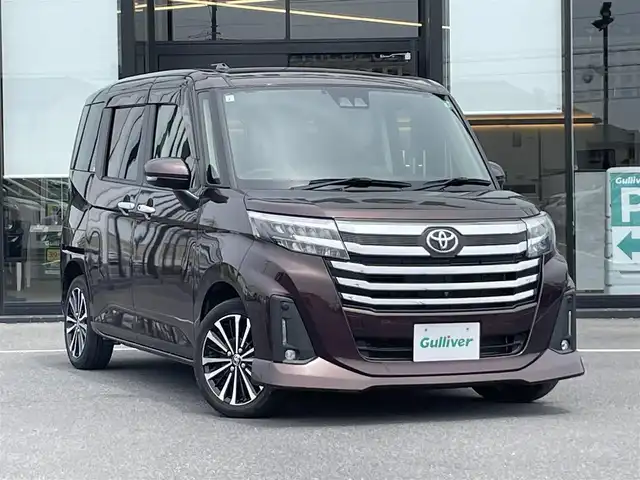 トヨタ ルーミー カスタムG－T 茨城県 2021(令3)年 3.7万km プラムブラウンパールクリスタルシャイン 純正ナビ/【AM・FM・CD・DVD・TV・SD・BT】/レーダークルコン/ETC/全方位カメラ/アイドリングストップ/両側パワスラ/ブレーキホールド/ステリモ/前後コーナーセンサー/オートライト/Fフォグ/LEDライト/純正アルミホイール/ドアバイザー/横滑り防止装置/レーンキープアシスト/衝突被害軽減システム