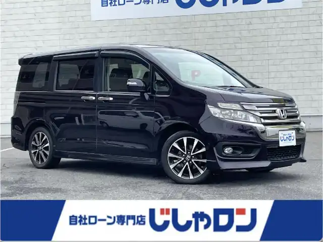 ホンダ ステップワゴン スパーダ Z クールスピリット 岡山県 2013(平25)年 9.3万km プレミアムコスミックバイオレットパール (株)IDOMが運営する【じしゃロン岡山店】の自社ローン専用車両です。こちらは現金またはオートローンご利用時の価格です。 自社ローンご希望の方は別途その旨お申し付け下さい/・純正ナビゲーション/・両側電動スライドドア/・後席モニター/・ＥＴＣ/・クルコン