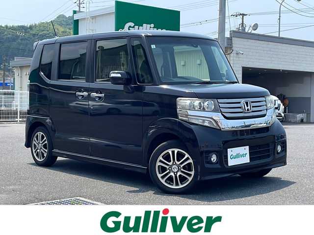ホンダ Ｎ ＢＯＸ カスタム G SSパッケージ 山口県 2015(平27)年 4.4万km プレミアムゴールドパープルパール 純正ギャザーズメモリナビ/Bluetooth/ワンセグTV/バックカメラ/両側パワースライドドア/横滑り防止装置/シティブレーキシステム/プッシュスタート/スマートキー/HIDヘッドライト/フォグライト/オートライト/ETC/オートエアコン/純正14インチアルミホイール/ベンチシート/前席アームレスト/社外フロアマット/保証書・取説/スペアキー1個