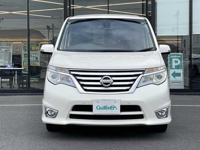 日産 セレナ HWS S HV Vセレ +SeftyⅡ 茨城県 2015(平27)年 6.1万km ブリリアントホワイトパール 純正ナビ/MC315D-W/クルコン/ETC/両側パワスラ/前後ドラレコ/前後コーナーセンサー/アイドリングストップ/オートライト/Fフォグ/LEDライト/純正フロアマット/純正アルミホイール/横滑り防止装置/レーンキープアシスト/衝突被害軽減システム/シートバックテーブル/ロールサンシェード