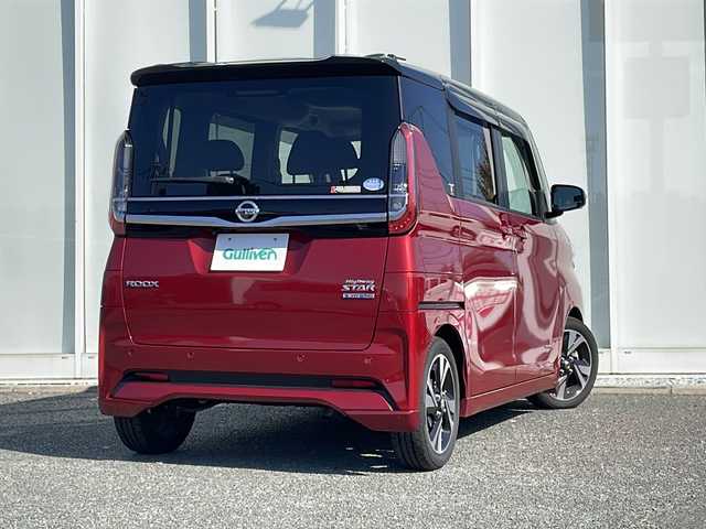 日産 ルークス HWS Gターボ プロパイロットED 福岡県 2020(令2)年 5.6万km スパークリングレッド/ブラック 純正９インチナビ/（Bカメラ、CD、DVD、Bluetooth、SD、AM、FM）/全方位カメラ/プロパイロット/後方送風機/両側パワースライドドア/レーダークルーズコントロール/ハンズフリースライドドア/後席テーブル/後席サンシェード/ドラレコ前/純正15インチホイール/車線逸脱警報/先行車発信お知らせ/フォグランプ/純正ドアバイザー/電格ミラー/ステリングボタン/電動パーキングブレーキ/オートホールド/ISOFIX/LEDヘッドライト