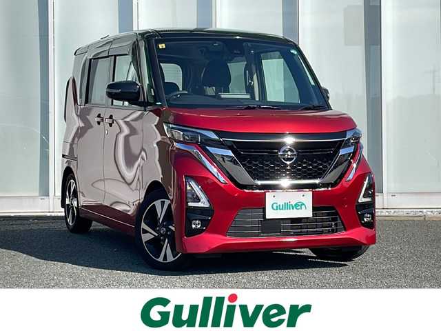 日産 ルークス HWS Gターボ プロパイロットED 福岡県 2020(令2)年 5.6万km スパークリングレッド/ブラック 純正９インチナビ/（Bカメラ、CD、DVD、Bluetooth、SD、AM、FM）/全方位カメラ/プロパイロット/後方送風機/両側パワースライドドア/レーダークルーズコントロール/ハンズフリースライドドア/後席テーブル/後席サンシェード/ドラレコ前/純正15インチホイール/車線逸脱警報/先行車発信お知らせ/フォグランプ/純正ドアバイザー/電格ミラー/ステリングボタン/電動パーキングブレーキ/オートホールド/ISOFIX/LEDヘッドライト