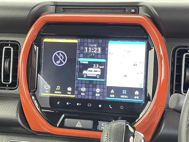 スズキ ハスラー HYBRID X ターボ 千葉県 2021(令3)年 4万km バーミリオンオレンジ/ガンメタリック2トーン 禁煙車/純正9インチナビ/・BT/ACP/AA/フルセグ/全方位カメラ/デュアルカメラブレーキサポート/車線逸脱警報/オートクルーズコントロール/前席シートヒーター/LEDヘッドライト/オートライト/オートハイビーム/フォグランプ/ビルトインETC/コーナーセンサー/スマートキー/スペアキー/アイドリングストップ