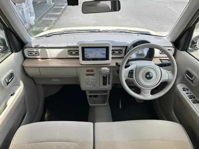 スズキ ラパン X 静岡県 2021(令3)年 4.3万km シフォンアイボリーM デュアルセンサーブレーキサポート/カロッツェリアナビ/フルセグＴＶ/ＤＶＤ再生/前後ドラレコ/プッシュスタート/前席シートヒーター/スマートキー/パーキングセンサー/ＨＩＤヘッドライト/純正１４ＡＷ