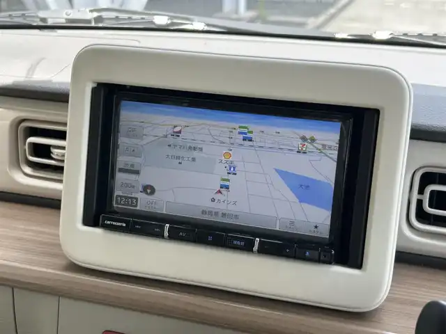 スズキ ラパン X 静岡県 2021(令3)年 4.3万km シフォンアイボリーM デュアルセンサーブレーキサポート/カロッツェリアナビ/フルセグＴＶ/ＤＶＤ再生/前後ドラレコ/プッシュスタート/前席シートヒーター/スマートキー/パーキングセンサー/ＨＩＤヘッドライト/純正１４ＡＷ