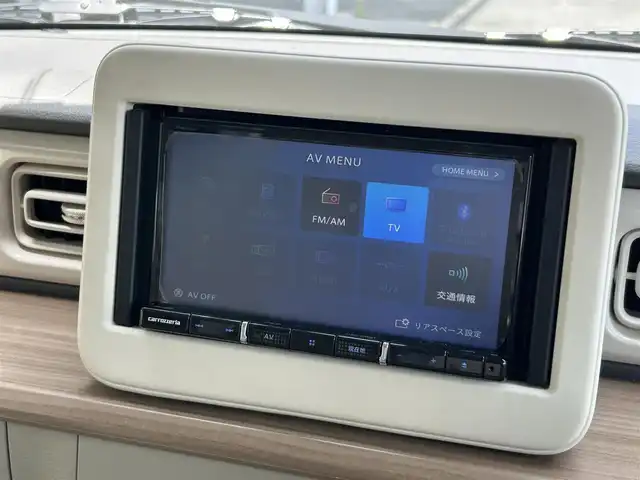 スズキ ラパン X 静岡県 2021(令3)年 4.3万km シフォンアイボリーM デュアルセンサーブレーキサポート/カロッツェリアナビ/フルセグＴＶ/ＤＶＤ再生/前後ドラレコ/プッシュスタート/前席シートヒーター/スマートキー/パーキングセンサー/ＨＩＤヘッドライト/純正１４ＡＷ