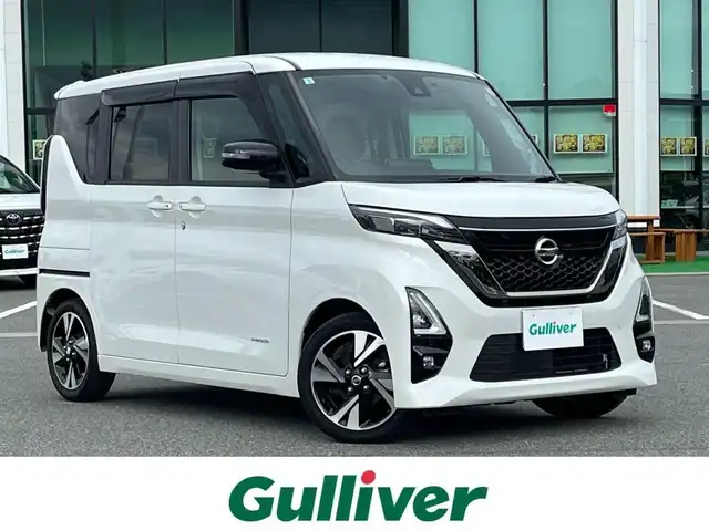 日産 ルークス HWS Gターボ アーバンクロム 奈良県 2021(令3)年 3万km ホワイトパール 純正9インチナビ（MM320D-L）/（フルセグ/BT/CD/DVD）/プロパイロット/レーダークルーズコントロール/全方位モニター/前後コーナーセンサー/衝突軽減システム/レーンキープアシスト/両側パワースライドドア/レザーシート/前席シートヒーター/後席サンシェード/ETC/前方ドライブレコーダー/純正15インチAW