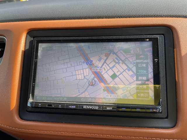 ホンダ ヴェゼル ハイブリッド Z 石川県 2014(平26)年 8万km ミスティックグリーンパール 社外メモリーナビ　フルセグＴＶ　バックカメラ　ＬＥＤヘッドライト　ハーフレザーシート　シートヒーター　スマートキー　ルーフレール　クルコン　レーダーブレーキ　純正アルミホイール