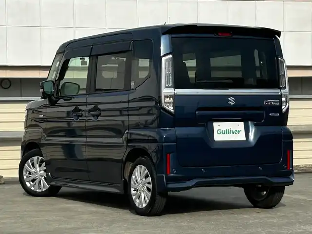 スズキ スペーシア カスタム HYBRID GS 静岡県 2024(令6)年 0.7万km インディゴブルーメタリック 8V型メモリナビ/FM/AM/追従機能付きクルーズコントロール/運転席シートヒーター/フォグランプ/ETC/前後ドライブレコーダー/フォグランプ/LEDヘッドライト/電動スライドドア/バックカメラ/スズキセーフティサポート/スマートキー/プッシュスタート/衝突軽減システム/革巻きステアリング/純正14インチアルミホイール