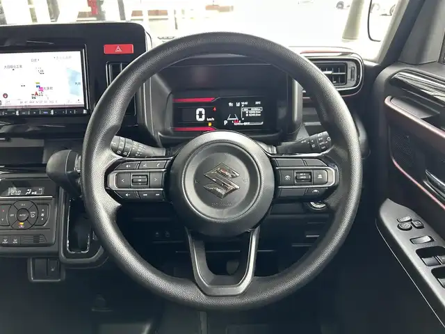 スズキ スペーシア カスタム HYBRID GS 静岡県 2024(令6)年 0.7万km インディゴブルーメタリック 8V型メモリナビ/FM/AM/追従機能付きクルーズコントロール/運転席シートヒーター/フォグランプ/ETC/前後ドライブレコーダー/フォグランプ/LEDヘッドライト/電動スライドドア/バックカメラ/スズキセーフティサポート/スマートキー/プッシュスタート/衝突軽減システム/革巻きステアリング/純正14インチアルミホイール