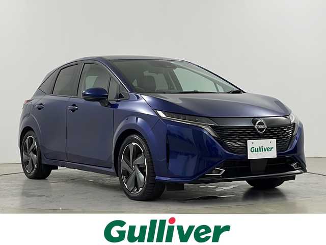 日産 オーラ G FOUR 道央・札幌 2022(令4)年 1.1万km オーロラフレアブルーパール ・４WD /e-POWER/・エマージェンシーブレーキ/・セーフティ・シールド/・アラウンドビュー/バックカメラ/・運転席.助手席シートヒーター/・LEDライト/オートライト/・オートハイビーム/・ステアリングヒーター/・デジタルインナーミラー/・サマータイヤ積み込み/・スマートキー/プッシュスタート