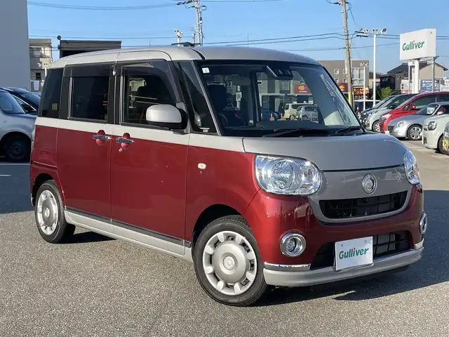 ダイハツ ムーヴ キャンバス X ブラックインテリア リミテッド SAⅢ 石川県 2019(平31)年 3.3万km スムースグレーマイカメタリック/ファイアークォーツレッドメタリック 2トーン 純正7型ナビ/フルセグTV/全方位カメラ/スマートアシスト/両側パワースライドドア/ABS/スマートキー/プッシュスタート/電動ミラー/オートライト