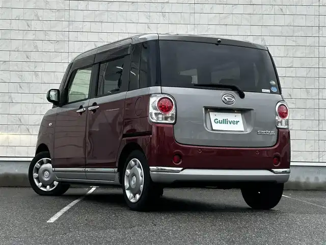 ダイハツ ムーヴ キャンバス X ブラックインテリア リミテッド SAⅢ 富山県 2019(平31)年 3.3万km スムースグレーマイカメタリック/ファイアークォーツレッドメタリック 2トーン 純正7型ナビ/フルセグTV/全方位カメラ/スマートアシスト/レーンキープアシスト/オートハイビーム/両側パワースライドドア/ABS/スマートキー/プッシュスタート/電動ミラー/オートライト