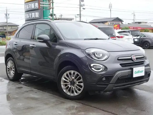 フィアット ５００Ｘ クロス 静岡県 2020(令2)年 5.1万km グレー 禁煙車/車検R9年3月26日/セーフティドライブアシスト/　・前面衝突警報/　・車線逸脱警報/純正ディスプレイオーディオ/　AM.FM/BT/USB/バックカメラ/ETC/黒革シート/電子パーキング/パドルシフト/アクティブクルーズコントロール/ブラインドスポットモニター/リアクロスパスティテクション/パーキングセンサー（フロント／リア）/前席パワーシート／シートヒーター/スマートキー／プッシュスタート/オートエアコン/LEDヘッドライト/プライバシーガラス/純正トノカバー/純正フロアマット/取扱説明書／保証書