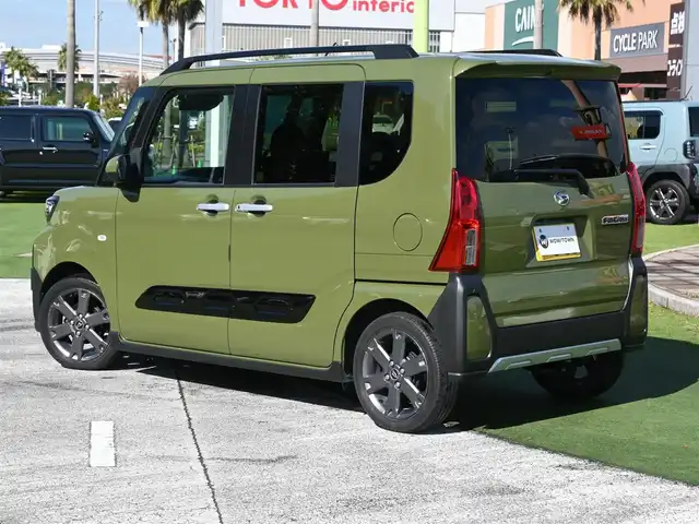 ダイハツ タント ファンクロスターボ 千葉県 2023(令5)年 5万km フォレストカーキメタリック 165/55R15/スマートアシストIII/エコアイドル/両側パワースライドドア/前席シートヒーター/社外メモリーナビ/地デジTV/【DVD/CD再生機能　Bluetooth接続】/バックカメラ/ドライブレコーダー（前後撮影）【ZDR-035】/ステアリングスイッチ/ETC/LEDヘッドライト/コーナーセンサー/純正15インチアルミホイル/サイド/カーテンエアバッグ/キーフリーシステム