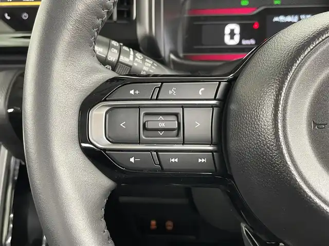 スズキ スペーシア カスタム HYBRID XS 大分県 2024(令6)年 0.7万km ブルーイッシュブラックパール3 純正メモリナビ/スズキセーフティーサポート/ヘッドアップディスプレイ/ステアリングヒーター/両側パワースライドドア/シートヒーター（前席）/USB入力端子/コーナーセンサー/純正アルミホイル15インチ/革巻ステアリング/革巻シフトノブ/プッシュスタート/スマートキー