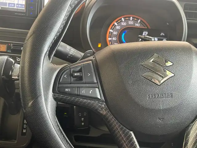 スズキ スペーシア ギア HYBRID XZターボ 岩手県 2020(令2)年 5.9万km オフブルーメタリック/ガンメタリック2トーンルーフ ワンオーナー/４WD/ターボ/ルーフレール/両側パワースライドドア/スズキセーフティサポート/デュアルセンサーブレーキサポート/リヤパーキングセンサー/誤発進抑制制御/車線逸脱警報/ハイビームアシスト/クルーズコントロール/横滑り防止装置/アイドリングストップ/サーキュレーター/ロールサンシェード/シートヒーター/パドルシフト/社外ナビ/ETC/LEDヘッドライト/社外14インチアルミホイール
