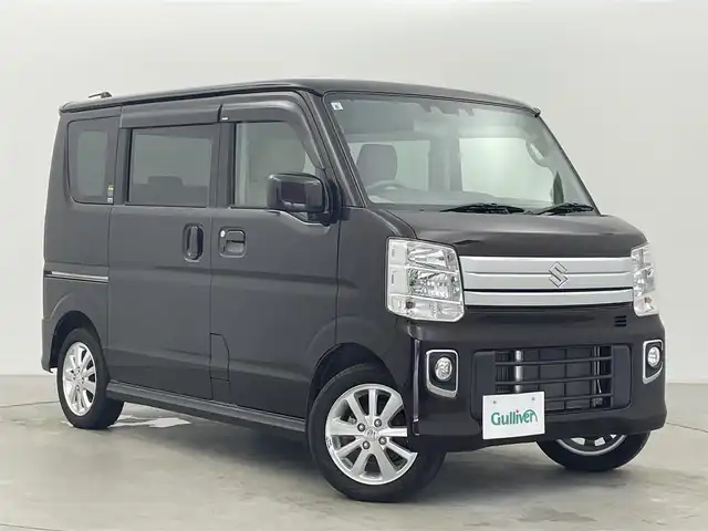 スズキ エブリィ ワゴン PZターボ 富山県 2019(令1)年 5.7万km ムーンライトバイオレットPM フルタイム4WD/1オーナー/衝突軽減ブレーキ/レーンキープ/社外ナビ（CD DVD bluetooth MSV）/フルセグTV/リアコーナーセンサー/左パワースライドドア/運転席シートヒーター /スマートキー＋プッシュスタート/HIDヘッドライト/フォグ/オートライト/純正マット/保証書、取説/スペアキー
